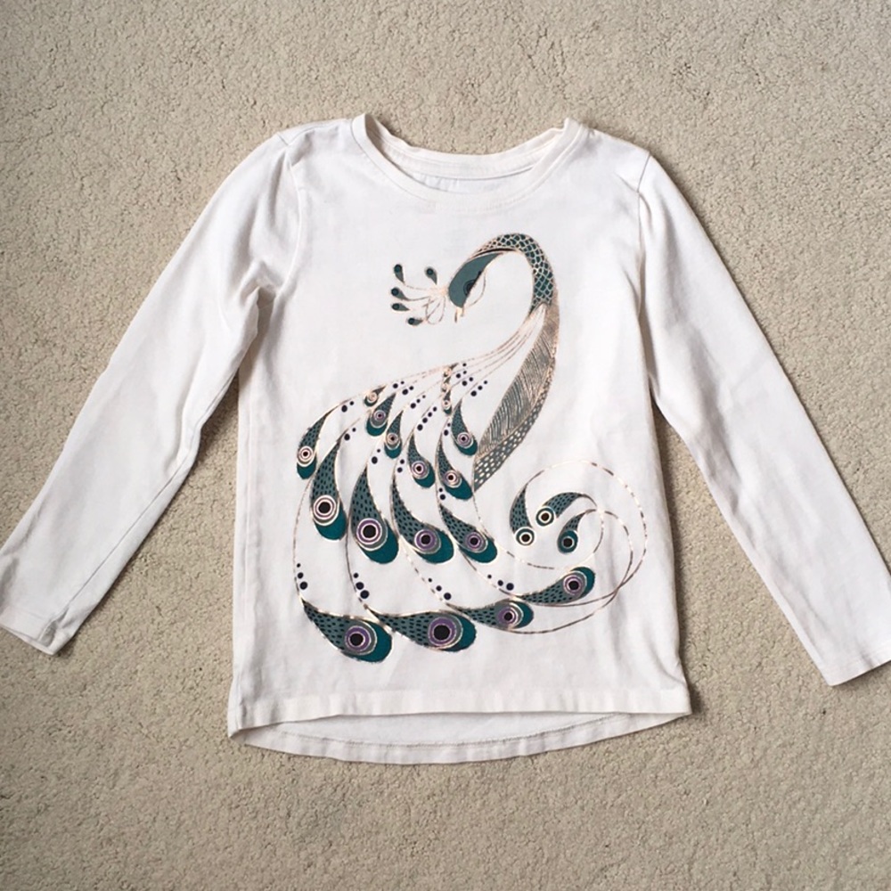 Girls Tea Collection Peacock Graphic Tee 5